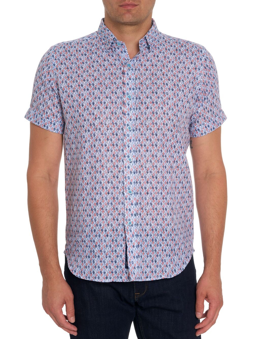 

Рубашка Chandler Harlequin из смеси льна и хлопка Robert Graham, разноцветный
