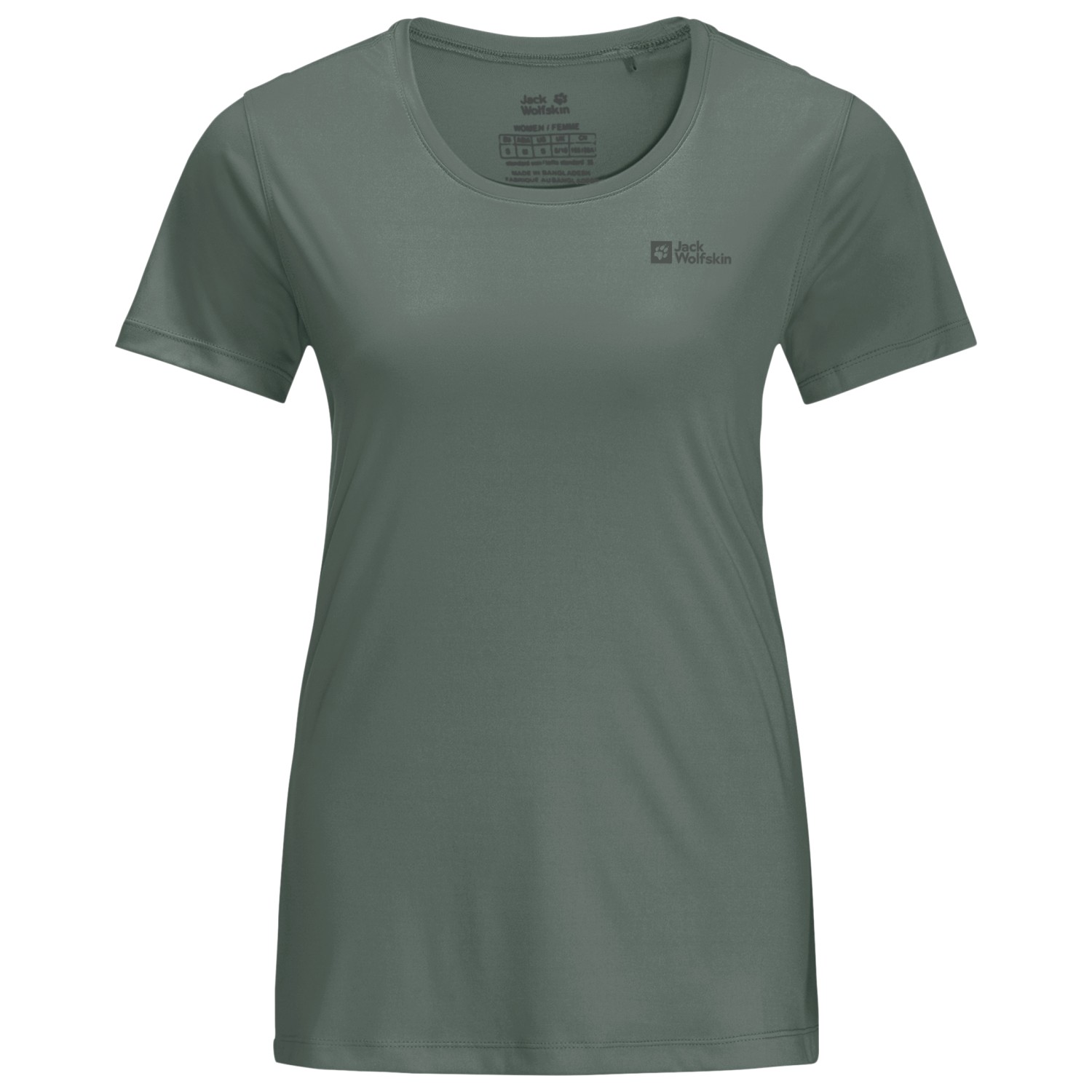 цена Функциональная рубашка Jack Wolfskin Women's Tech Tee, цвет Hedge Green