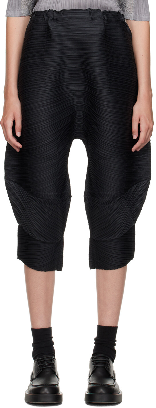 

Черные утолщенные брюки Pleats Please Issey Miyake, Черный