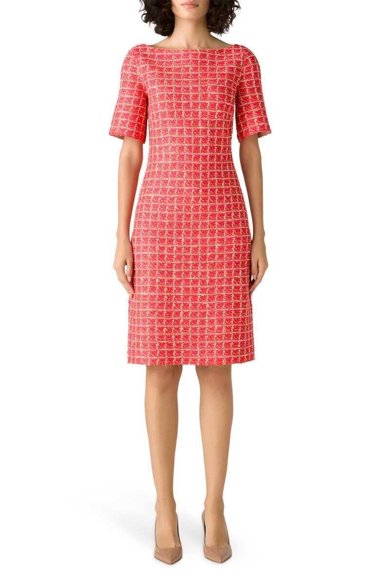 

Трикотажное твидовое платье Windowpane ST. JOHN COLLECTION