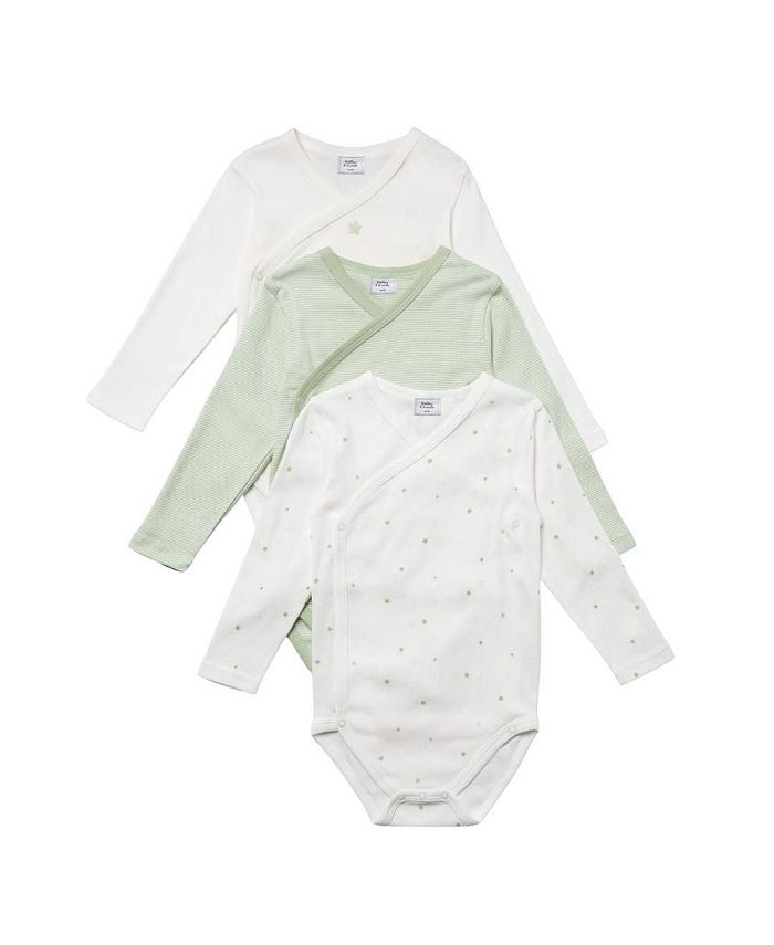 Хлопковые комбинезоны через плечо с длинными рукавами для новорожденных, унисекс, детские Stellou & Friends, зеленый