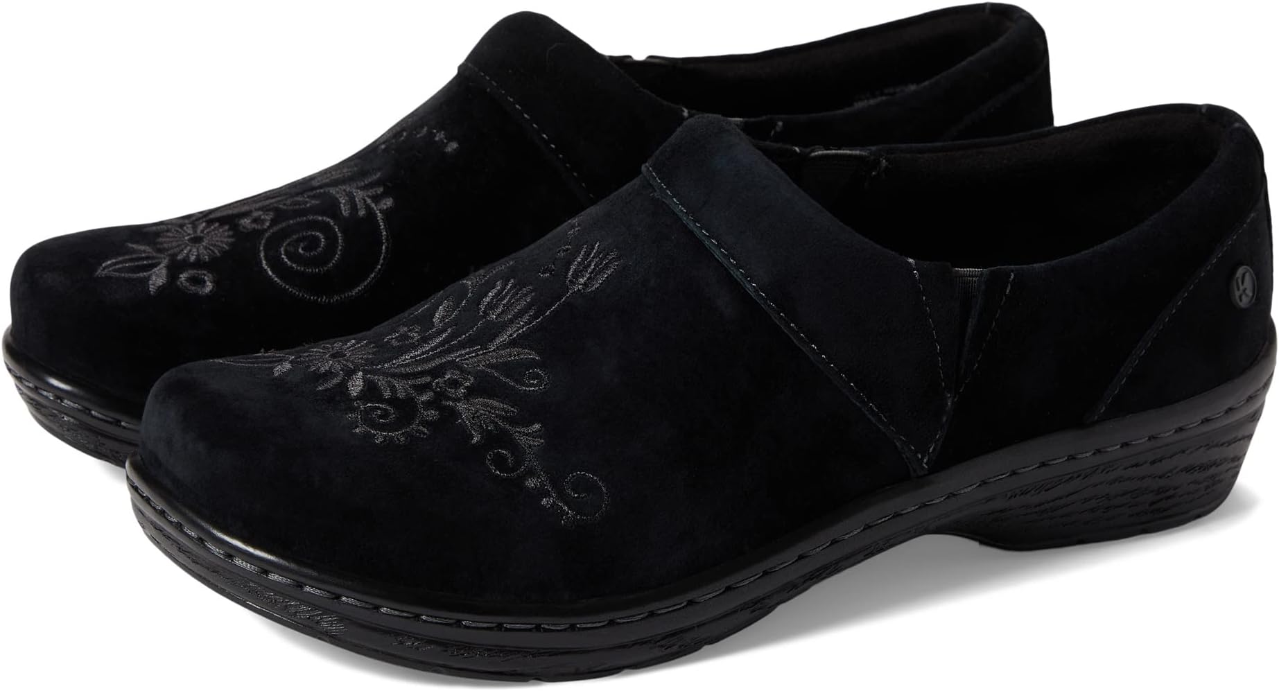 Сабо Mission Klogs Footwear, цвет Black Suede Embroidery цена и фото