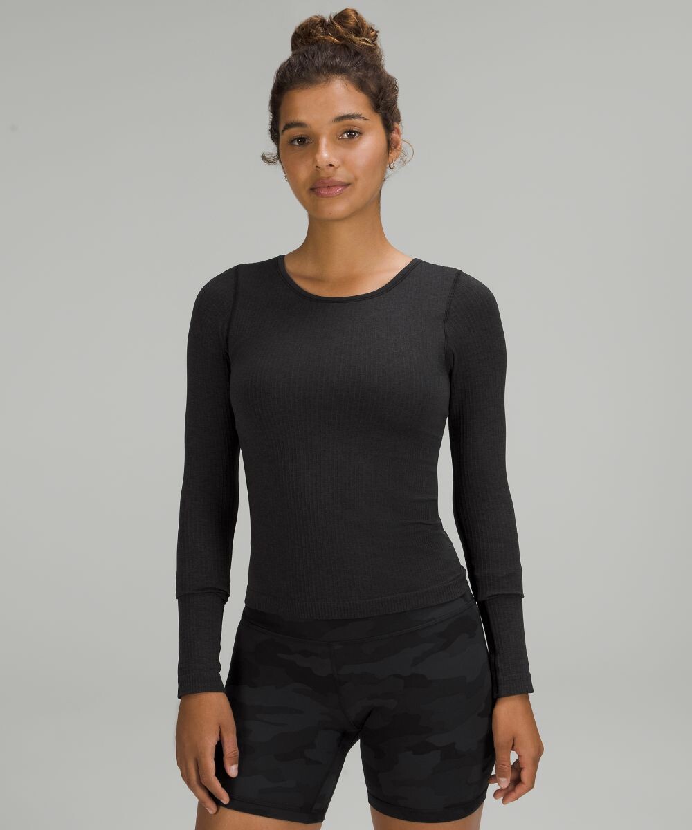 

Рубашка длиной до талии с длинными рукавами от Ebb to Street Lululemon, черный