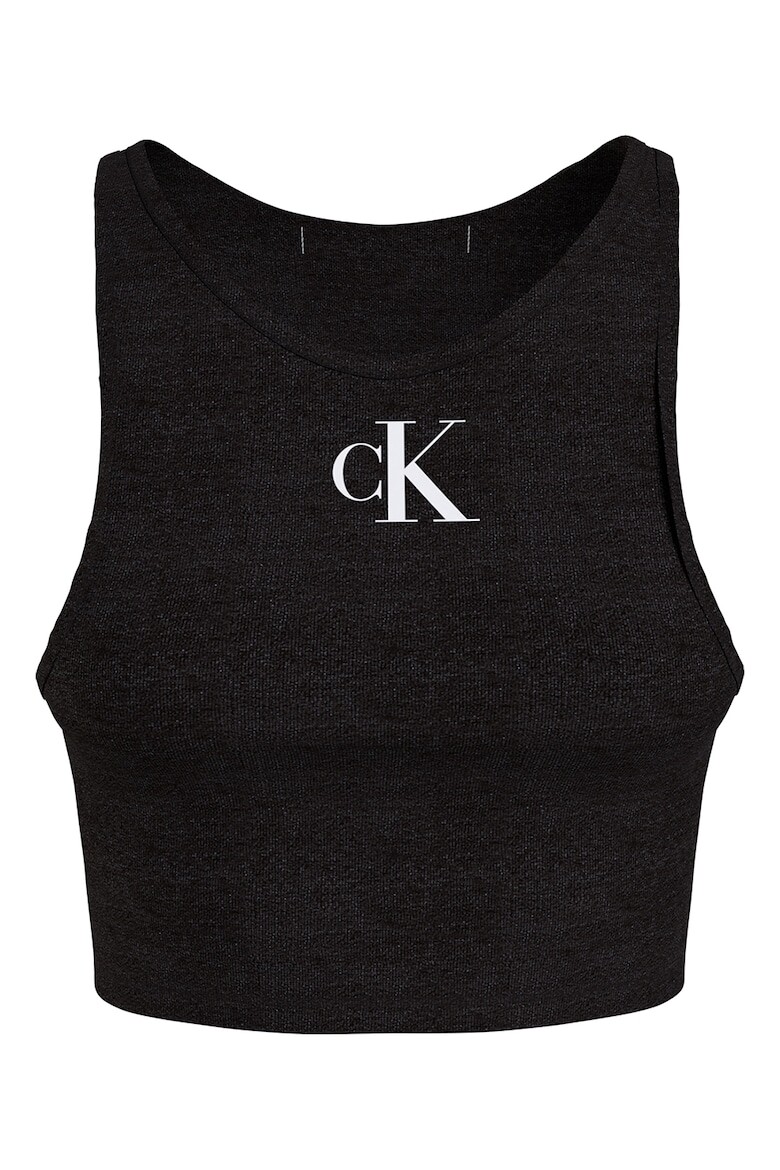 

Укороченный топ из органического хлопка с логотипом Calvin Klein, черный