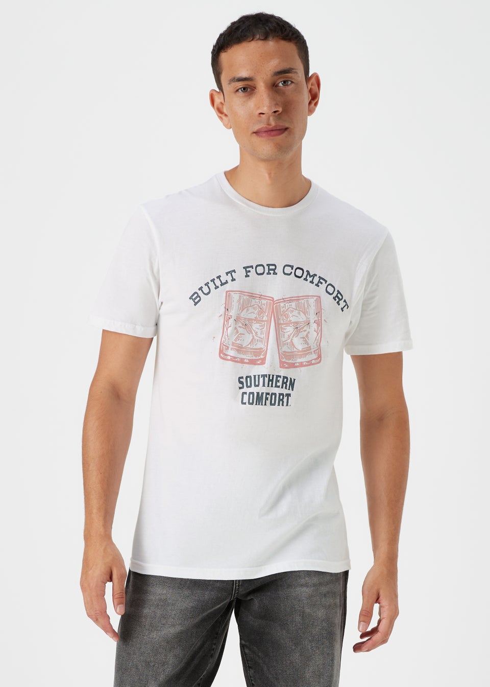 Белая футболка с принтом Southern Comfort Comfort