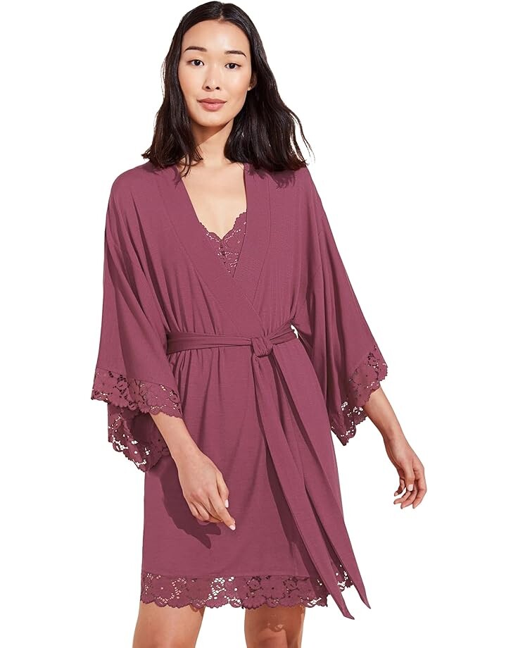 

Халат Eberjey Naya - The Mademoiselle Kimono Robe, цвет Raspberry