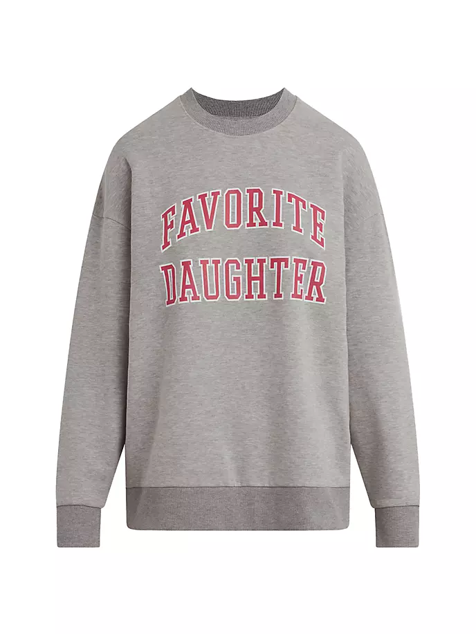 

Большая хлопковый толстовка с логотипом Collegiate Favorite Daughter, цвет grey pink