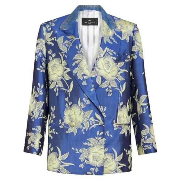 

Куртка floral-jacquard jacket Etro, синий
