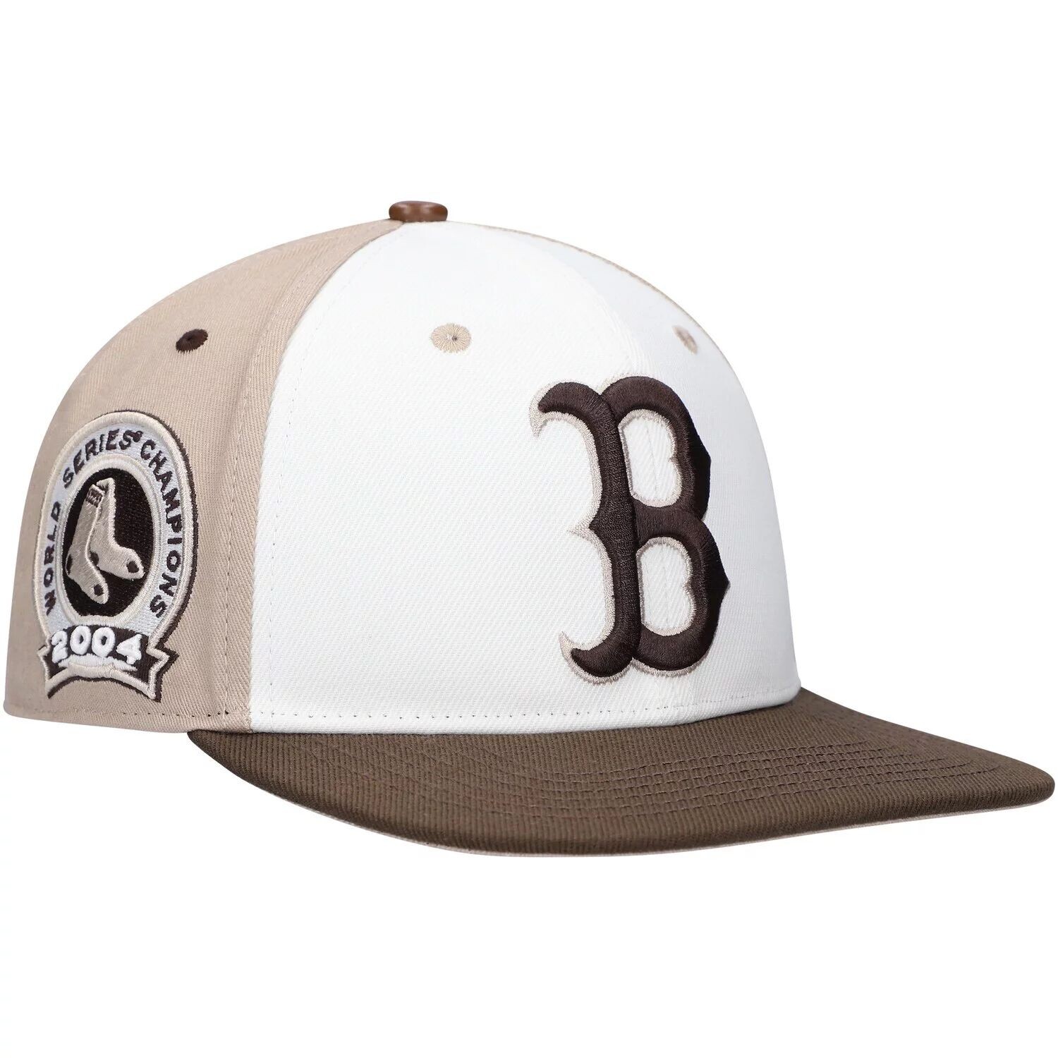 

Мужская кепка Pro Standard белого/коричневого цвета Boston Red Sox с шоколадным мороженым и капельным принтом Snapback