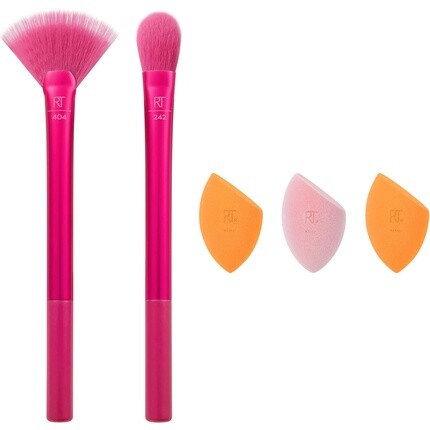 

Ограниченный выпуск Real Techniques Набор кистей и губок Starlite Nights, подарочный набор из 5 предметов, Розовый