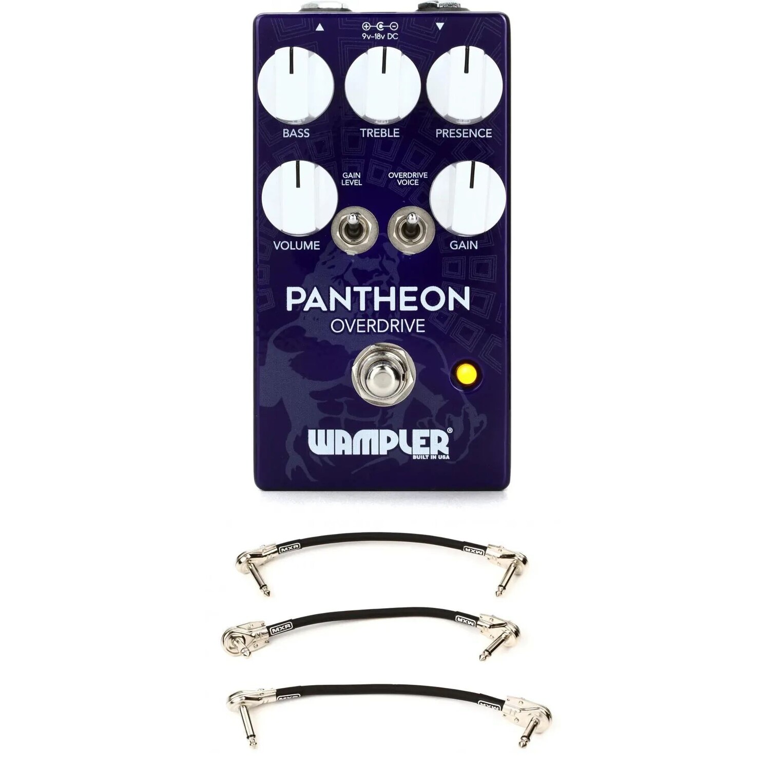

Педаль Wampler Pantheon Overdrive с комплектом из 3 соединительных кабелей