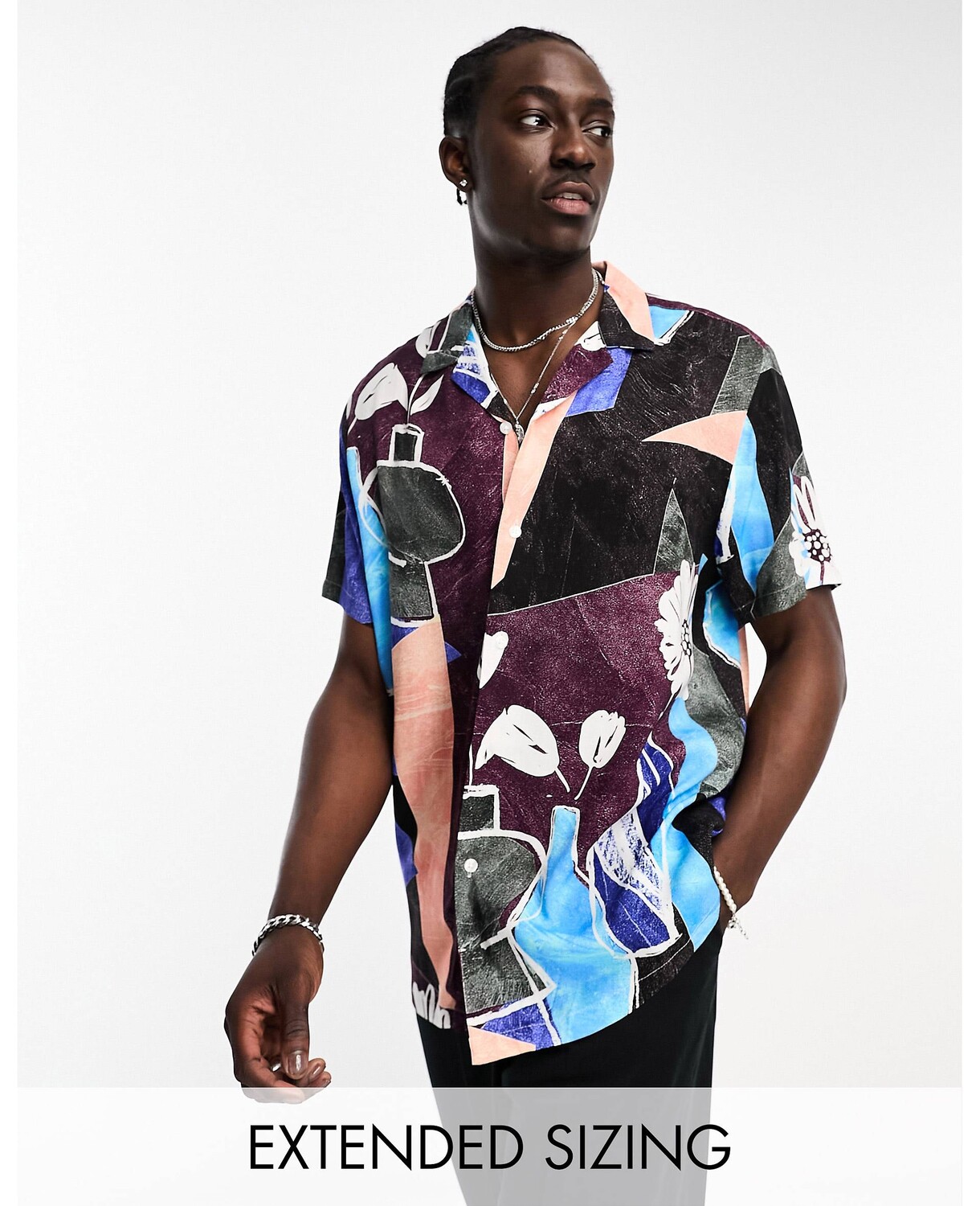 

Свободная рубашка с абстрактным цветочным принтом ASOS DESIGN