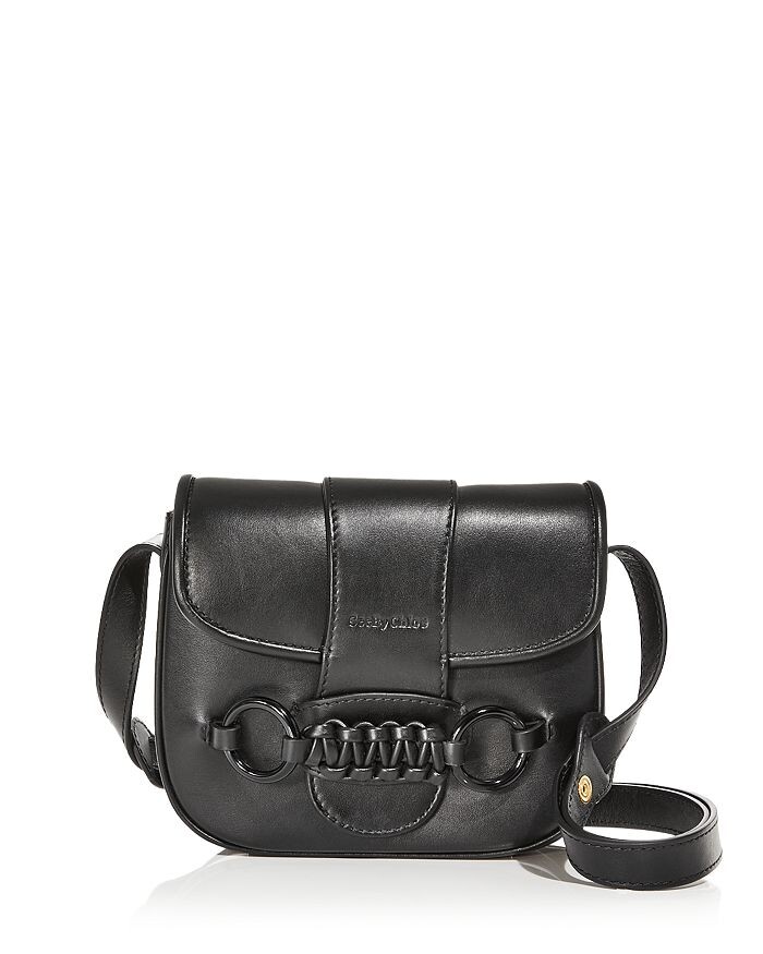 

Монохромная кожаная сумка через плечо Saddie Satchel Chloe