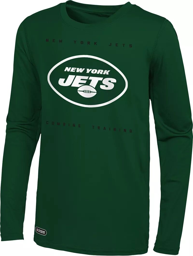 Мужская футболка Nfl Combine Joint New York Jets Side Drill с длинными рукавами
