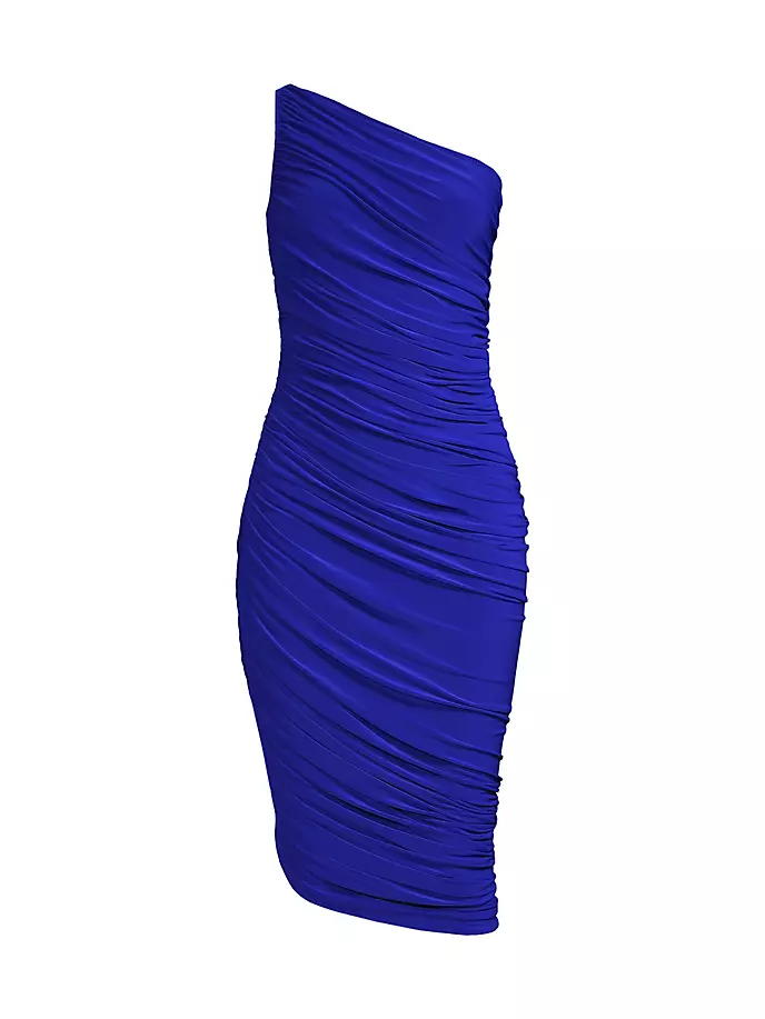 Платье миди на одно плечо Diana со сборками Norma Kamali, цвет cobalt