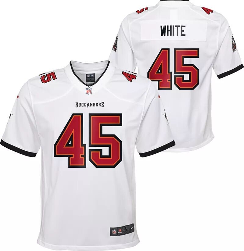 

Белая игровая майка Nike Youth Tampa Bay Buccaneers Devin White #45