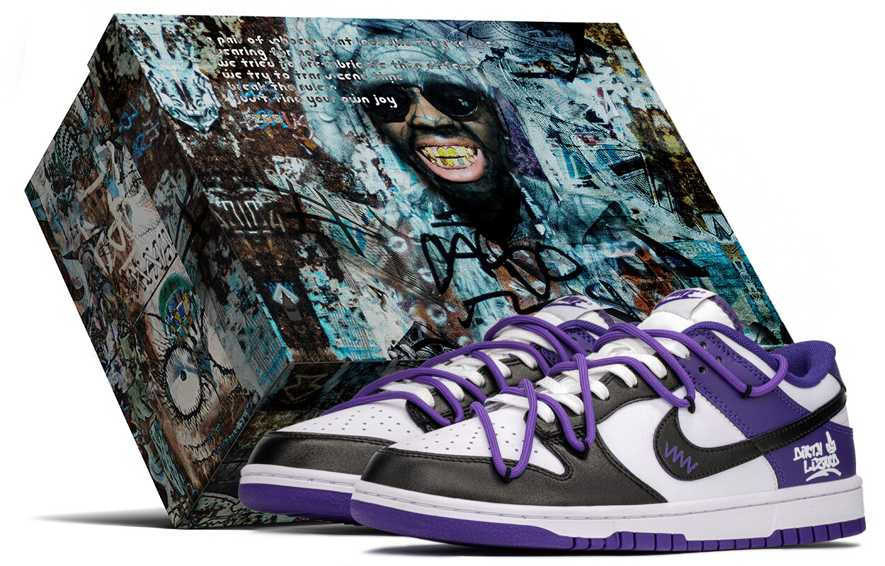 

Кроссовки Nike Dunk Skateboarding Shoes Men Low-top Black/purple, фиолетовый
