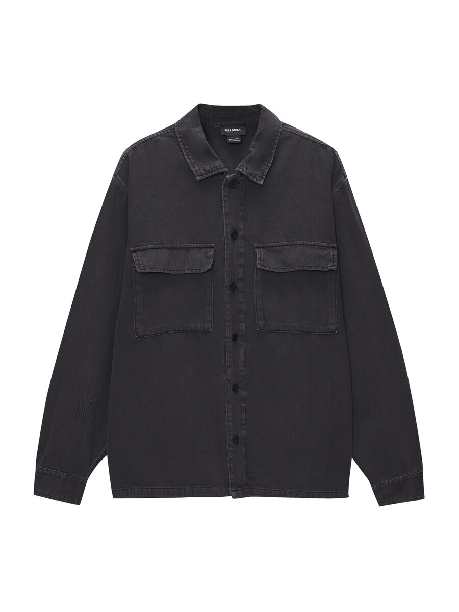 

Комфортная рубашка Pull&Bear, черный деним