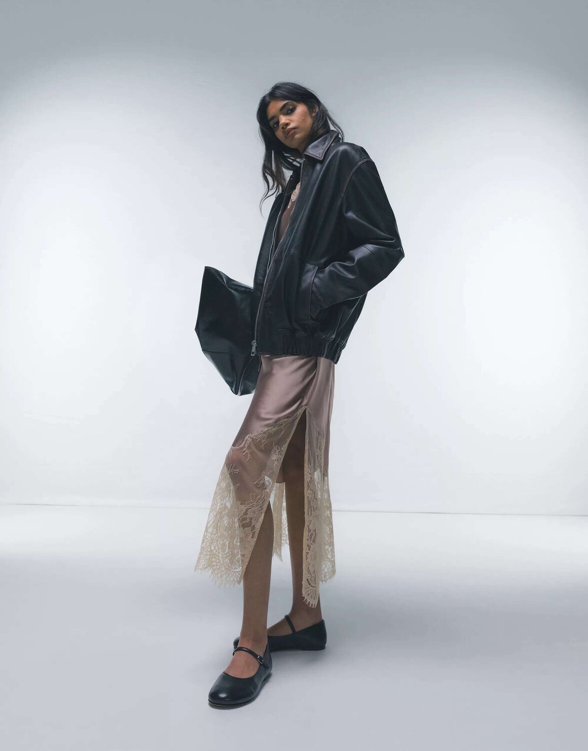 

Коричневый бомбер из натуральной кожи Topshop