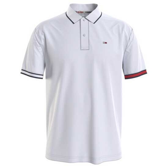 

Поло Tommy Jeans Reg Flag Cuffs, белый