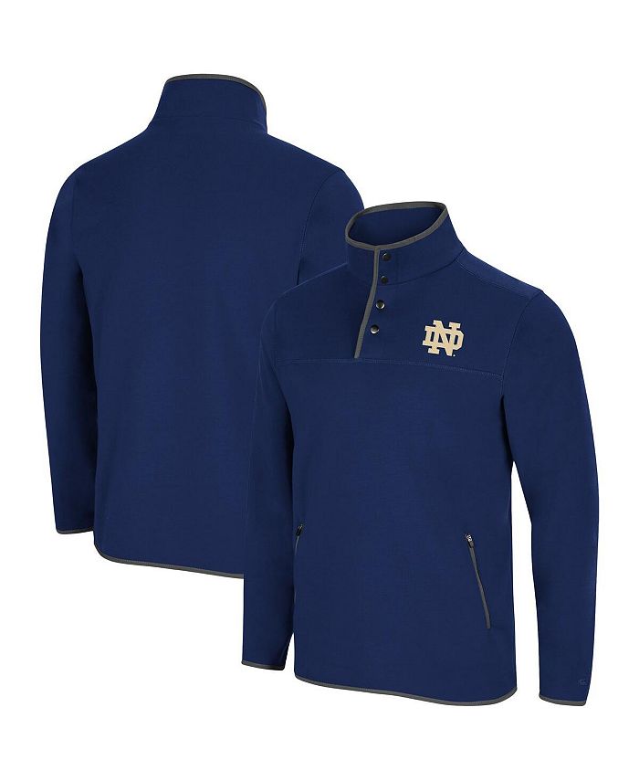 

Мужской темно-синий пуловер Notre Dame Fighting Irish Snap Snap Jacket Colosseum, синий