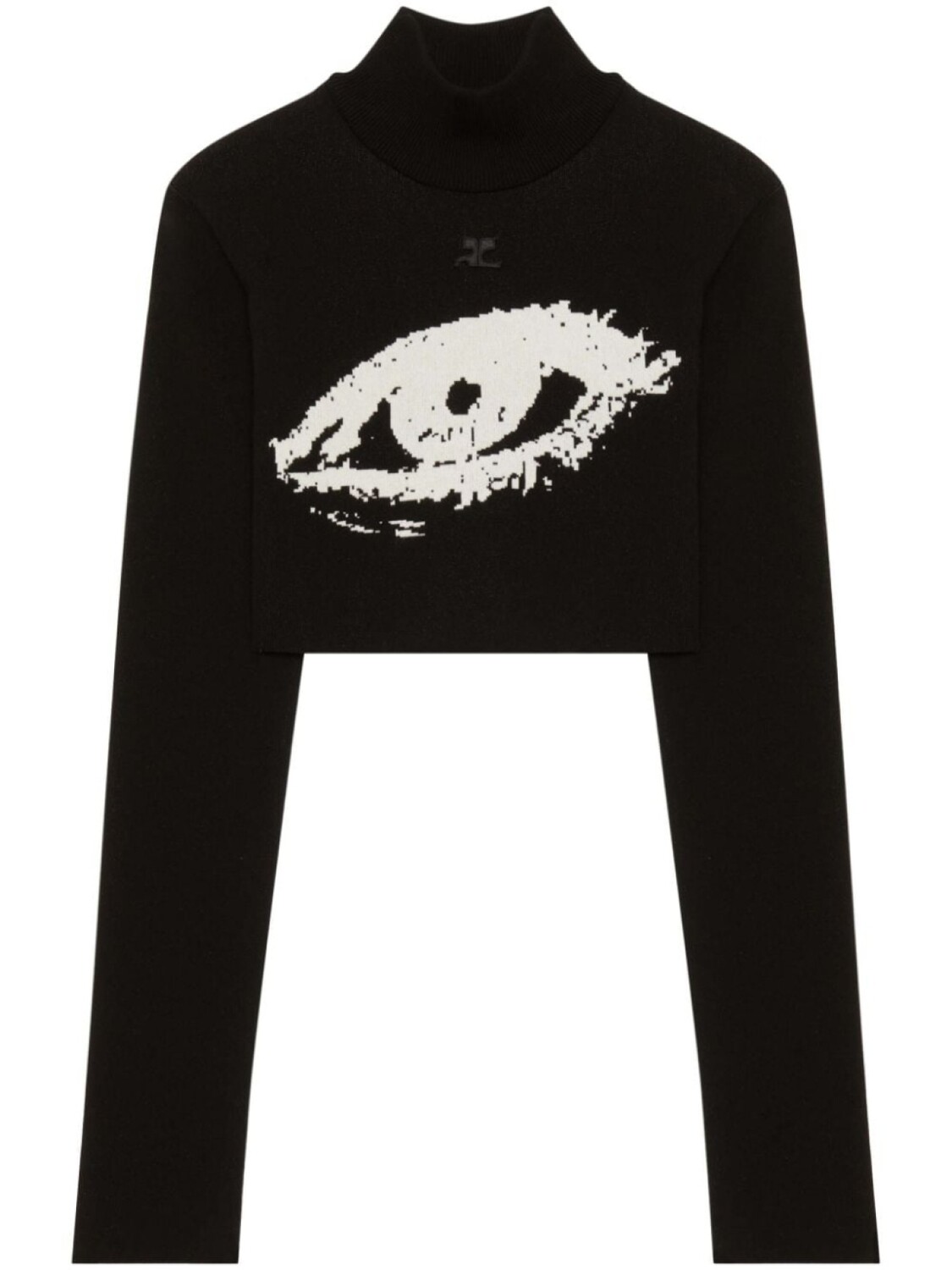 

Courrèges укороченный джемпер The Eye в рубчик, черный