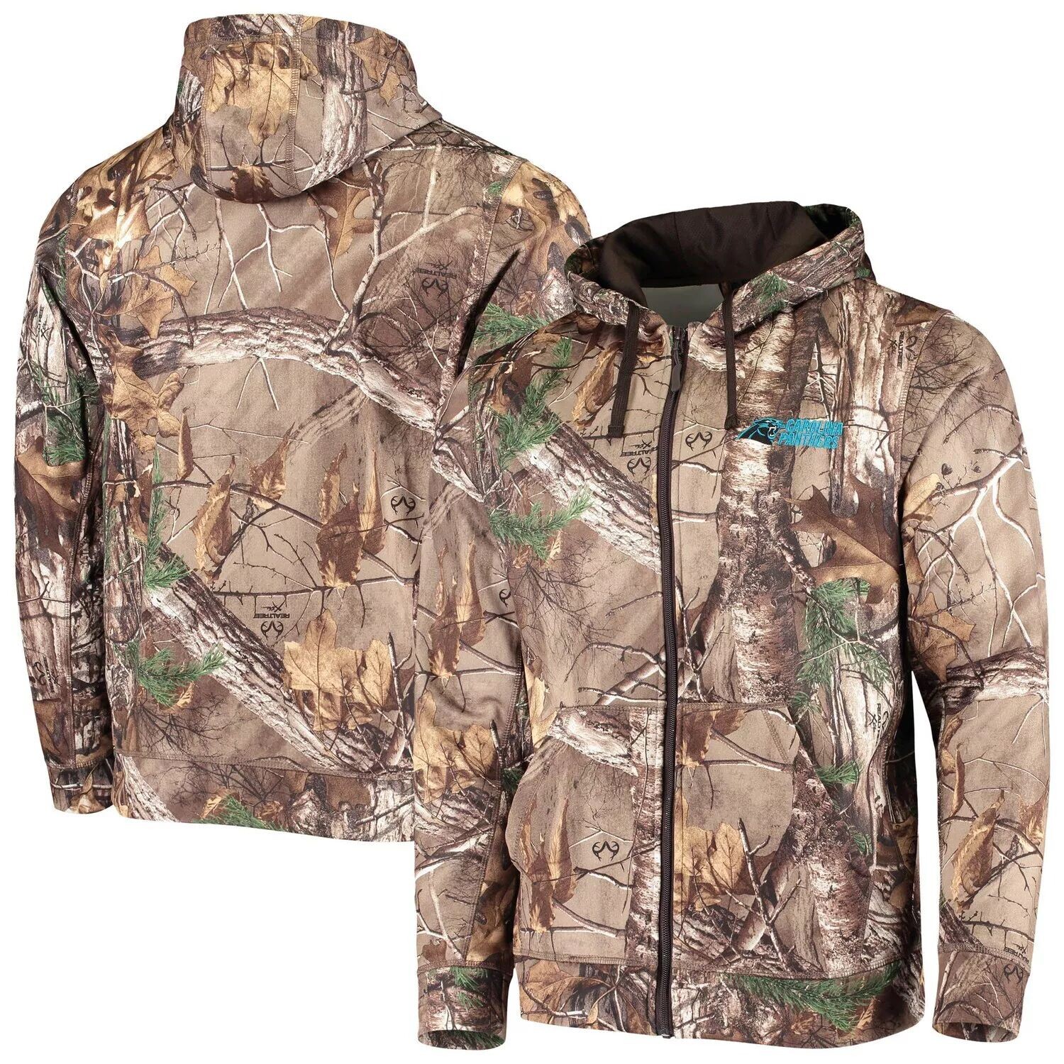 

Мужская флисовая толстовка с молнией во всю длину Dunbrooke Realtree Camo Carolina Panthers Trophy Tech