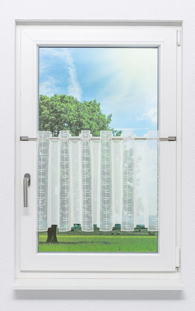 

Панельная штора Plauener Spitze - балки (Ш х В) 140см*45см белая, белый
