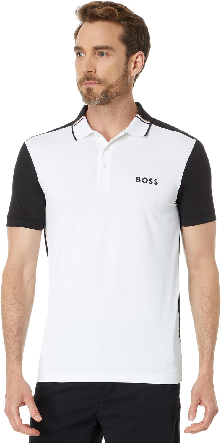 

Рубашка-поло Sporty Color-Block Polo Shirt BOSS, цвет Fresh White