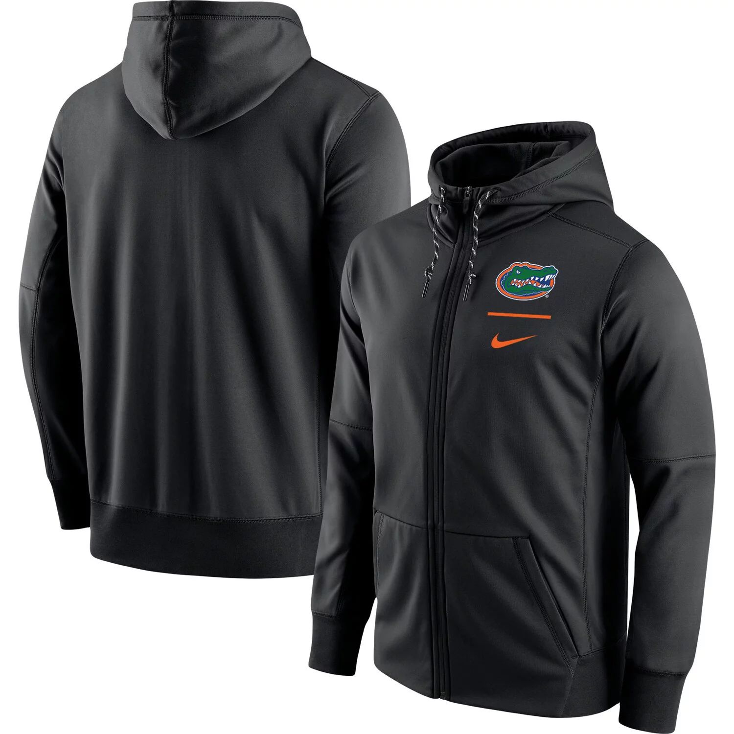 

Мужская черная толстовка с молнией во всю длину и логотипом Florida Gators Logo Stack Performance Nike, Черный