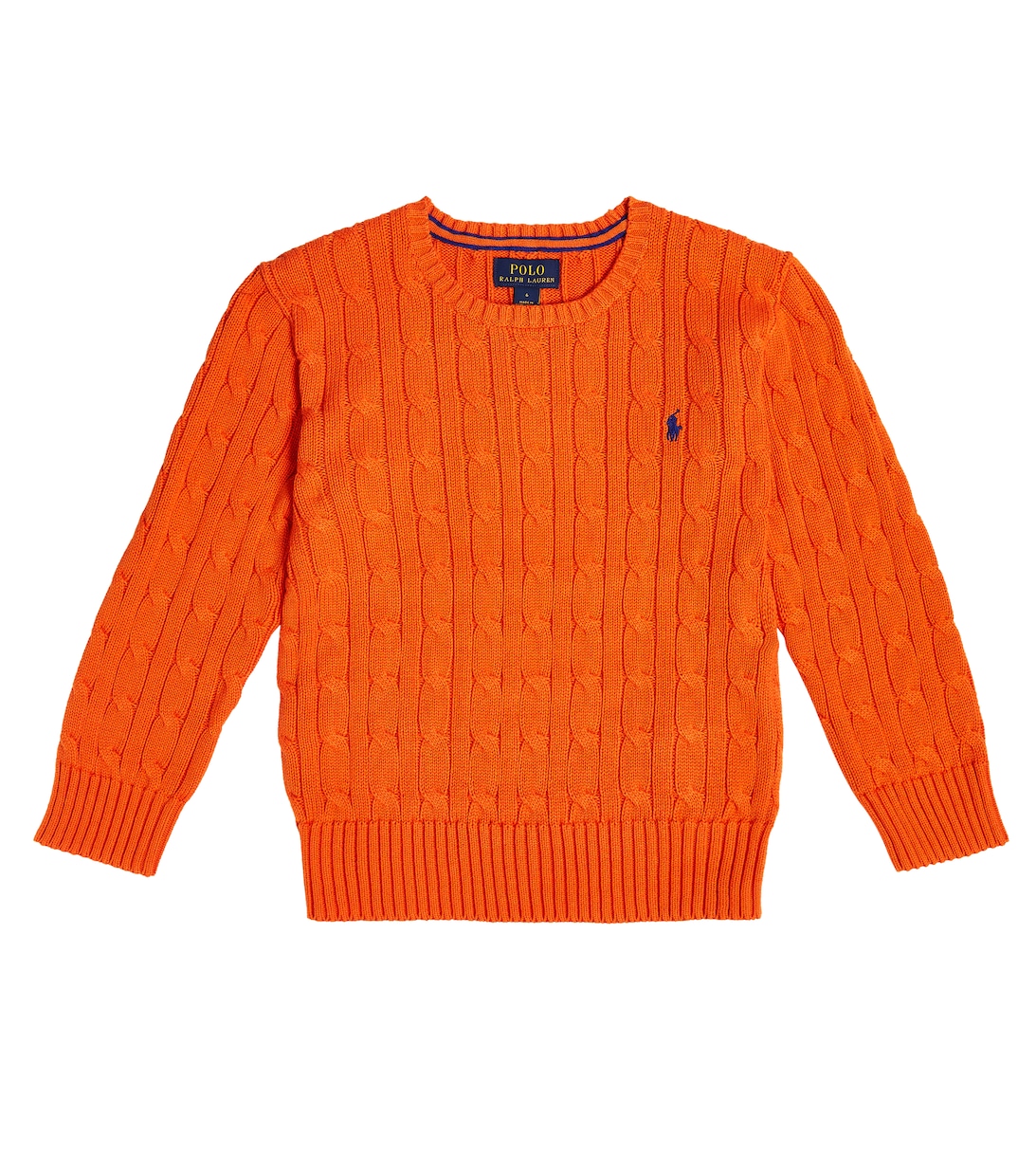 Хлопковый свитер косой вязки Polo Ralph Lauren, оранжевый хлопковый свитер polo ralph lauren оранжевый