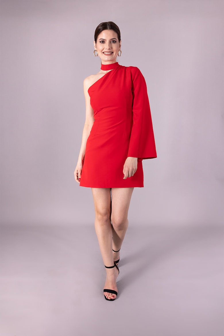 Короткое платье с открытым плечом Ilona Andreoiu, красный