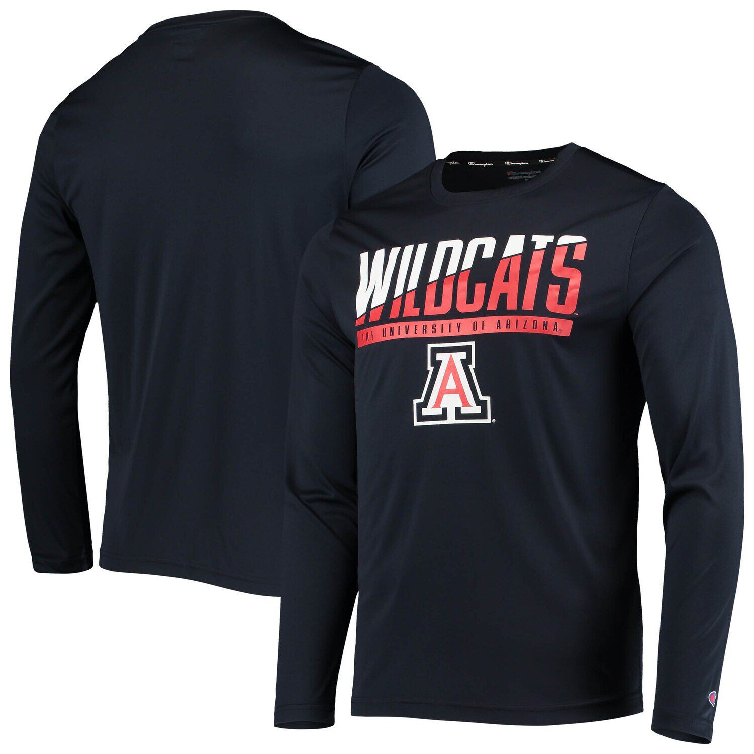 

Мужская темно-синяя футболка с длинным рукавом Arizona Wildcats Wordmark Slash Champion, Синий