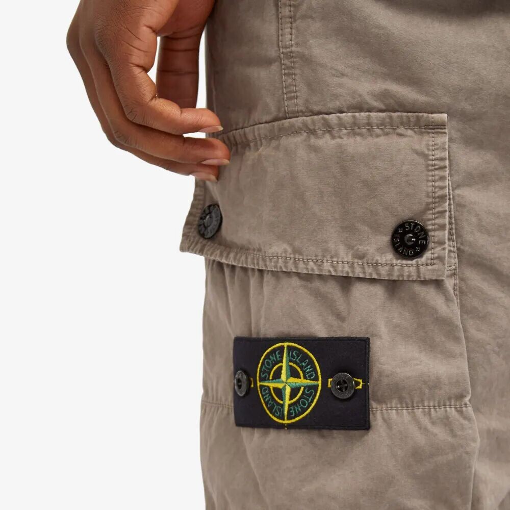 цена Stone Island Брюки-карго из хлопковой парусины с начесом, серый