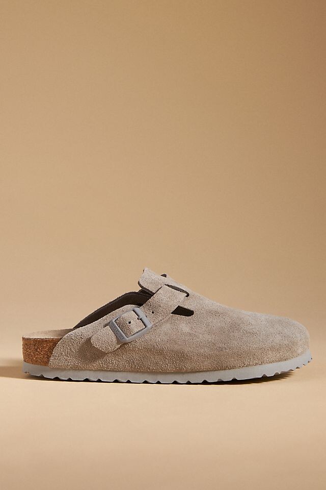 

Сабо Birkenstock Boston с мягкой стелькой, stone coin