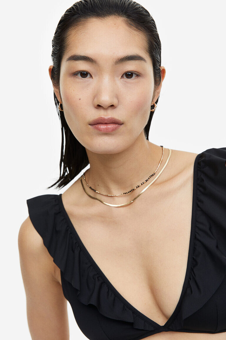 

Мягкий лиф бикини с треугольными чашечками H&M, черный