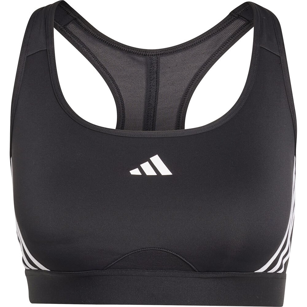 

Спортивный бюстгальтер adidas Powerreact 3 Stripes, черный