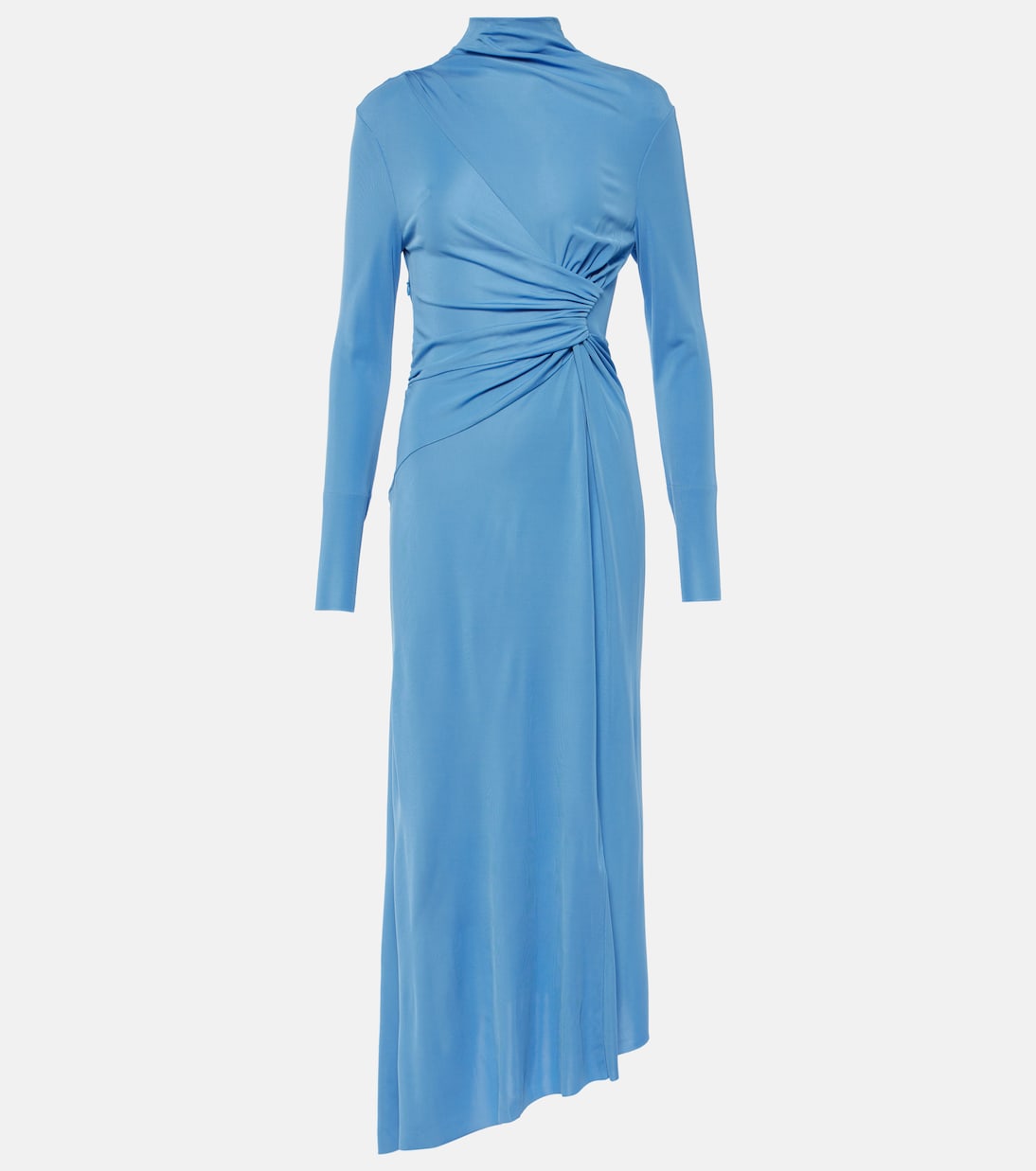 Асимметричное платье миди из джерси Victoria Beckham, синий