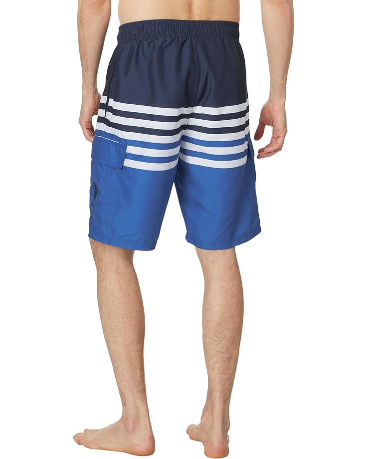 

Шорты для плавания U.S. POLO ASSN. Stripe Color-Block Cargo Swim Shorts, цвет British Blue