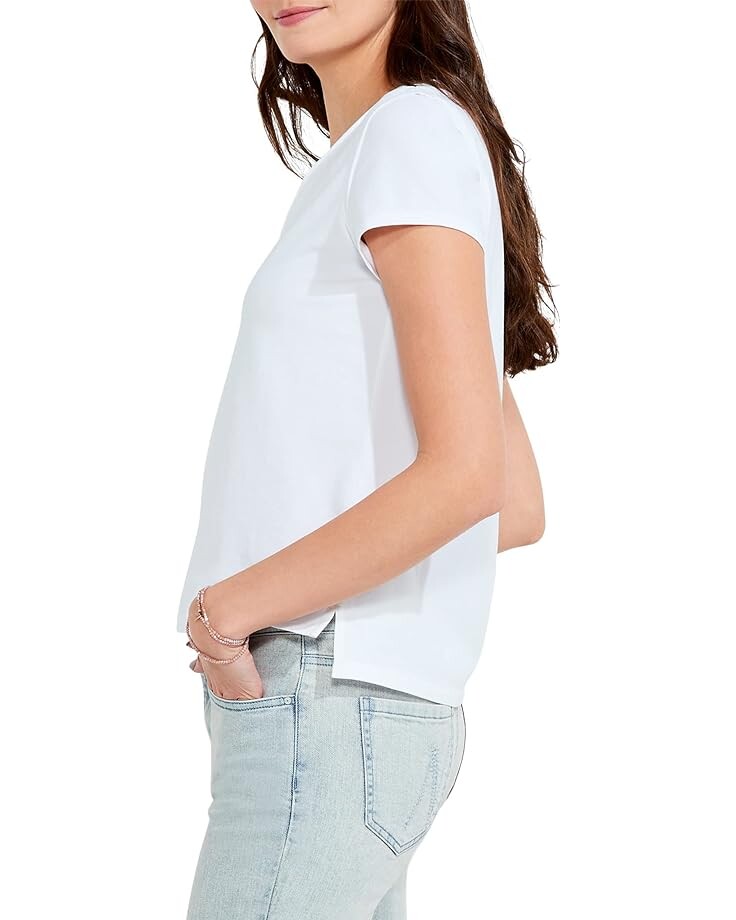 

Футболка NIC+ZOE Short Sleeve Roll V Tee, цвет Paper White