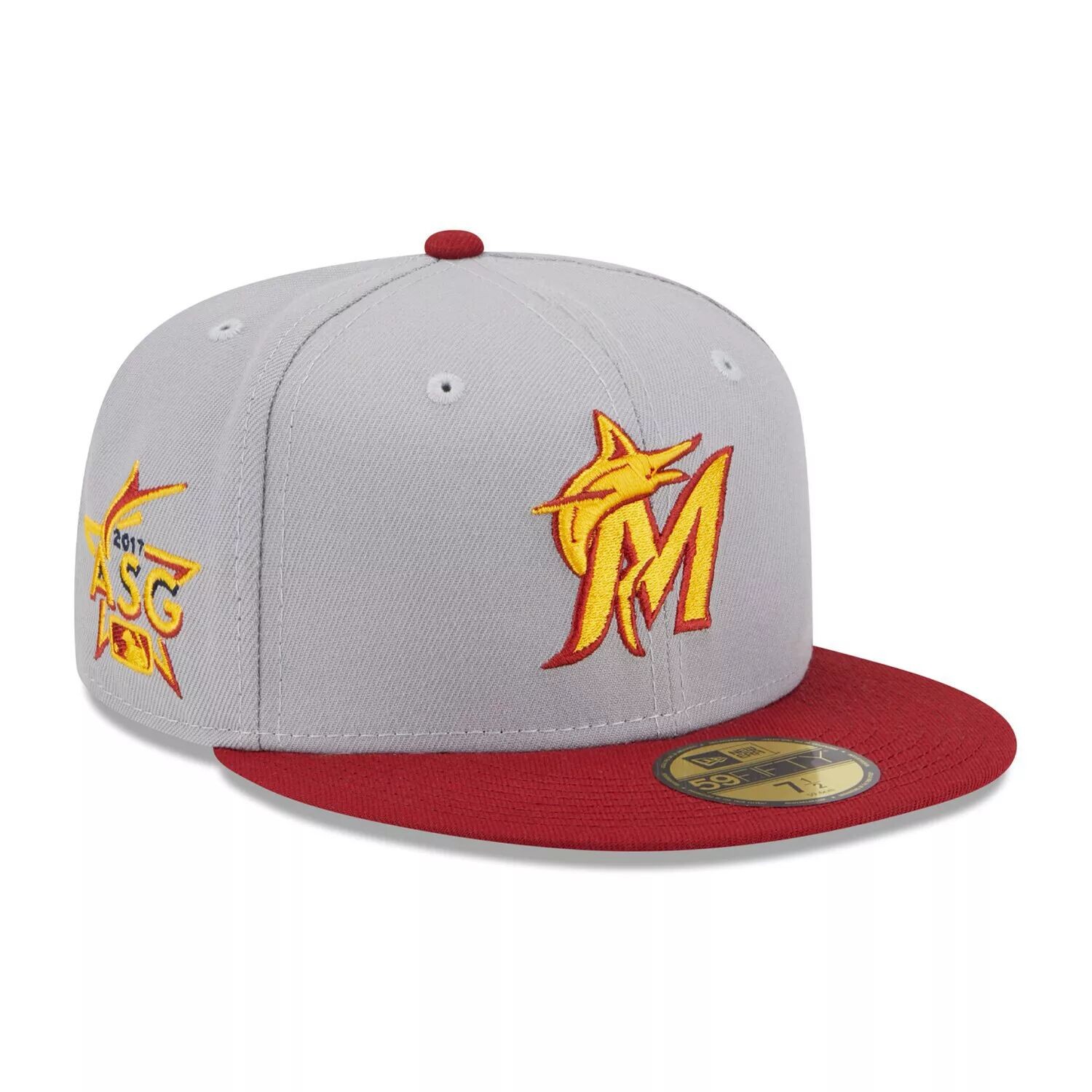 

Мужская шляпа New Era Grey/Red Miami Marlins Navy Undervisor 59FIFTY