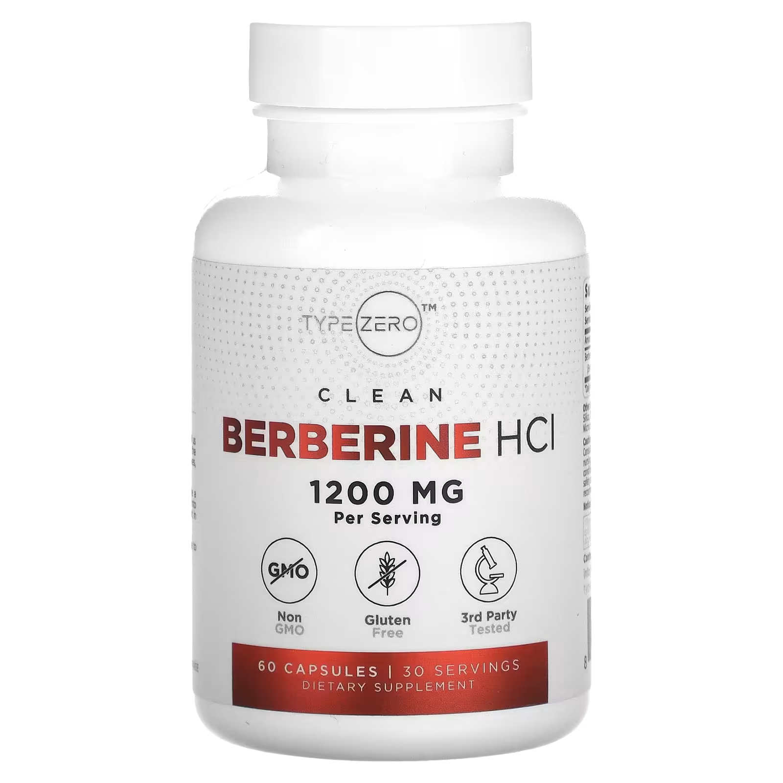 Чистый берберин HCl 600 мг 60 капсул TypeZero nutricost берберин в виде берберина гидрохлорида 600 мг 60 капсул