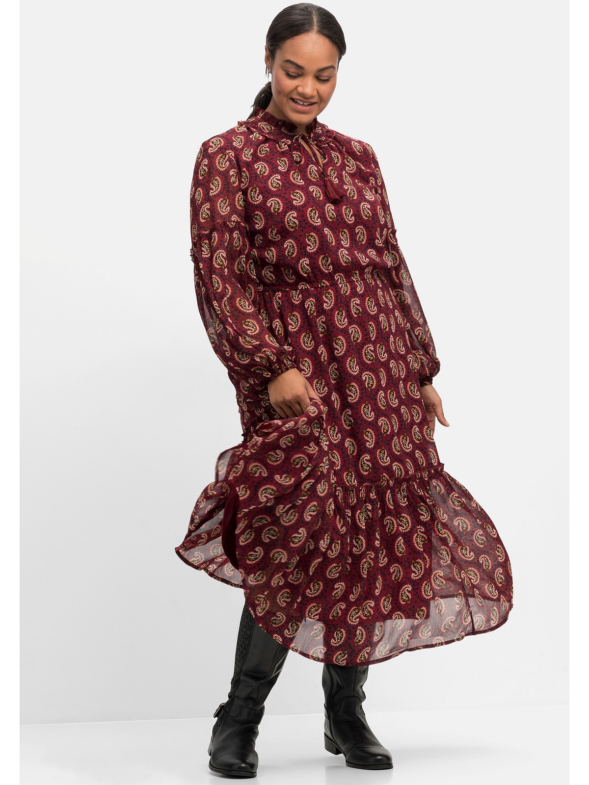 Платье sheego by Joe Browns Chiffon, цвет rostrot bedruckt платок dreieck sheego цвет mohnrot bedruckt
