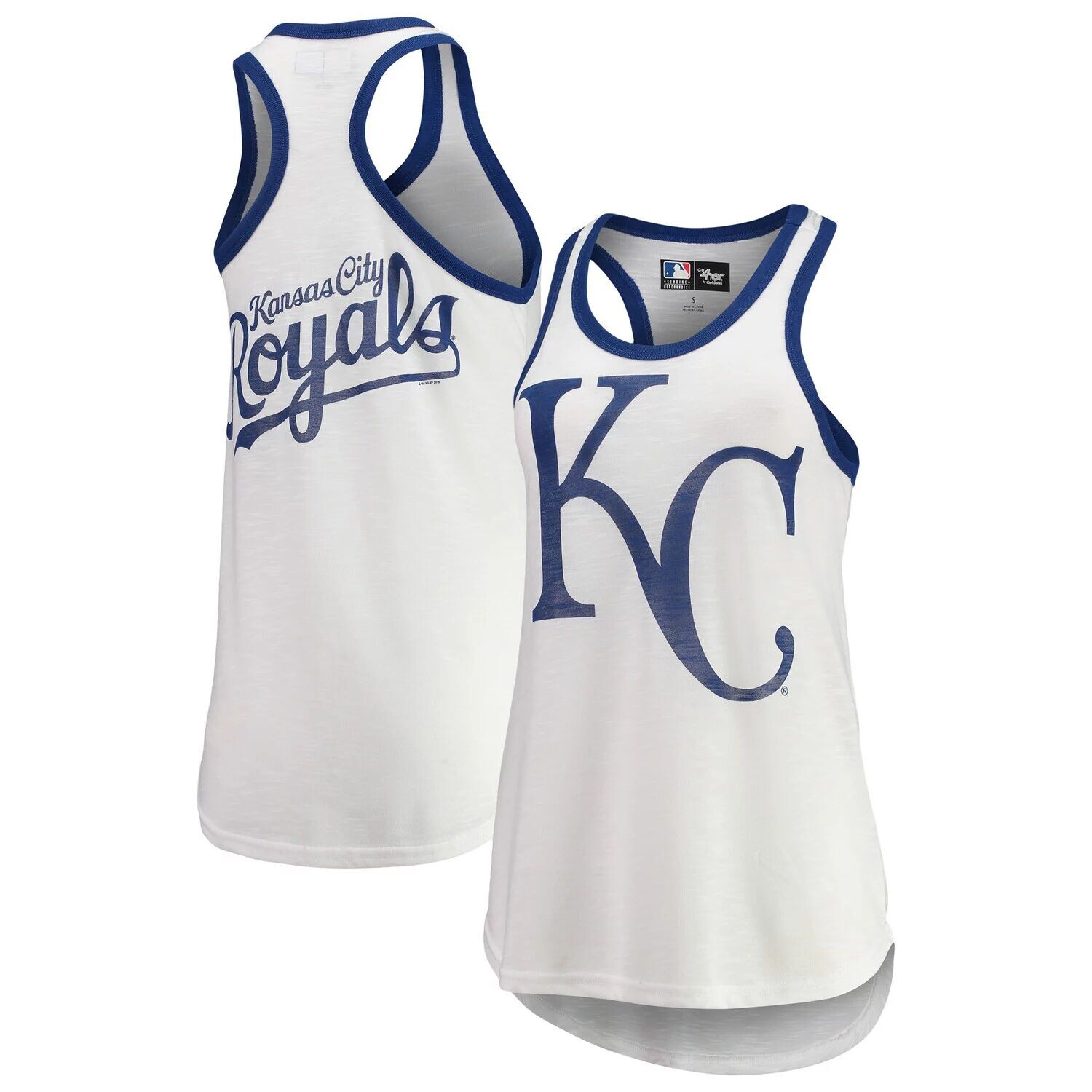 

Женская белая майка G-III 4Her от Carl Banks Kansas City Royals Tater Racerback G-III, Белый