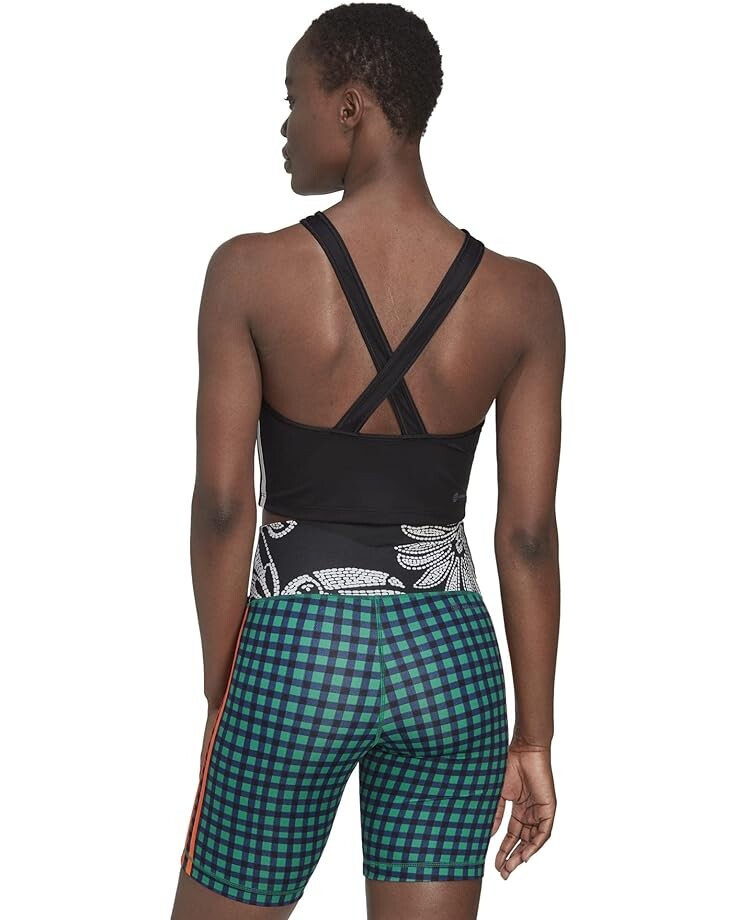 

Топ Adidas Aeroready Designed 4 Training 3-Stripes Crop Tank Top, черный/белый