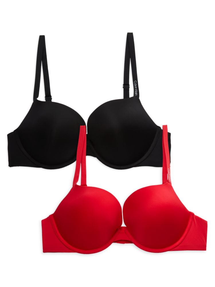 

Комплект из 2 бюстгальтеров пуш-ап Calvin Klein, цвет Black Red