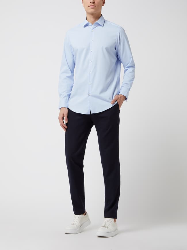 Деловая рубашка стандартного кроя с эластичным наполнением Jake*s, синий деловая рубашка супероблегающего кроя с воротником акулы jake s белый