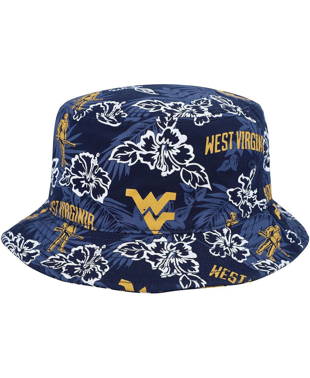 

Мужская темно-синяя панама West Virginia Mountaineers с цветочным принтом Reyn Spooner