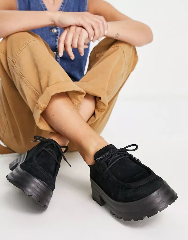 

Черные замшевые туфли на шнуровке ASOS Mitch