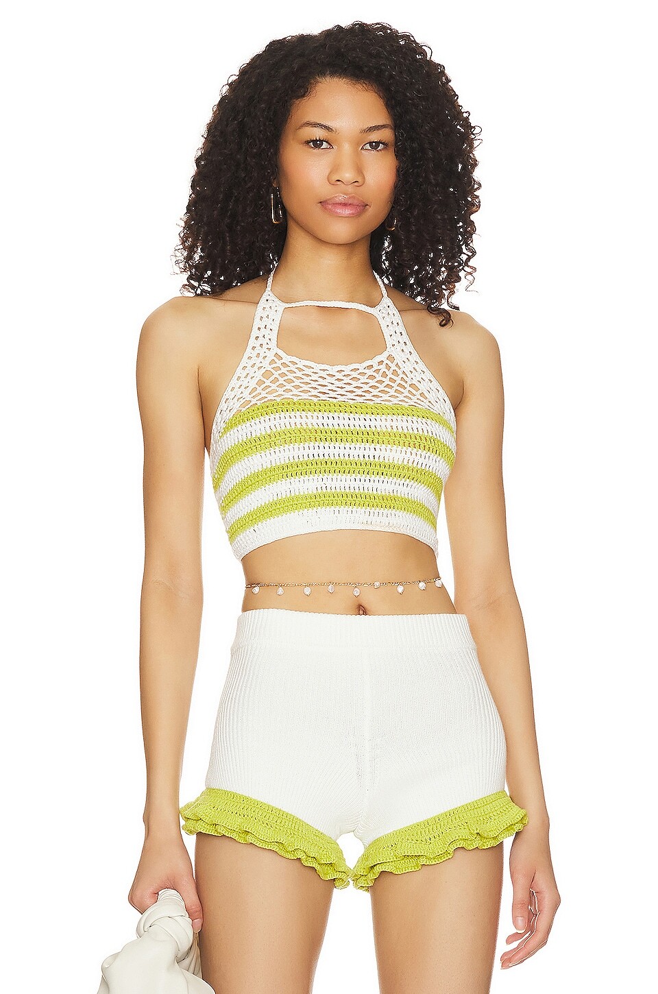 

Топ Lovers and Friends Tahlia Crochet, цвет Lime & White